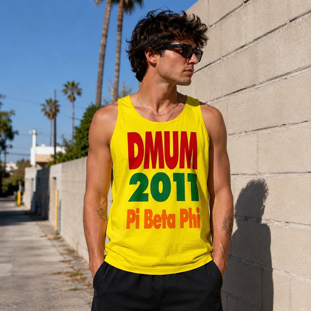 Vintage Alstyle Shirt Mens LYellow Tank Top Pi Beta Phi DMUM Dance Marathon Y2K
